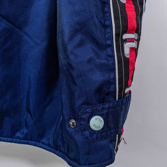 Fila Full Zip Reflective Nylon Vest Logo Large VTG 90s Streetwear Hip Hop - Picture 9 of 10